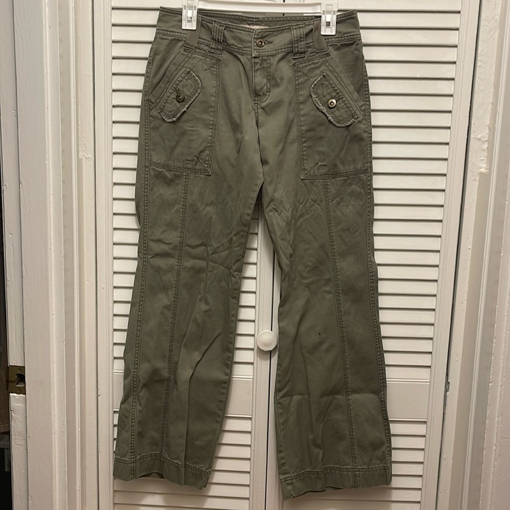 vintage natural reflections army green low waisted cargo pants
